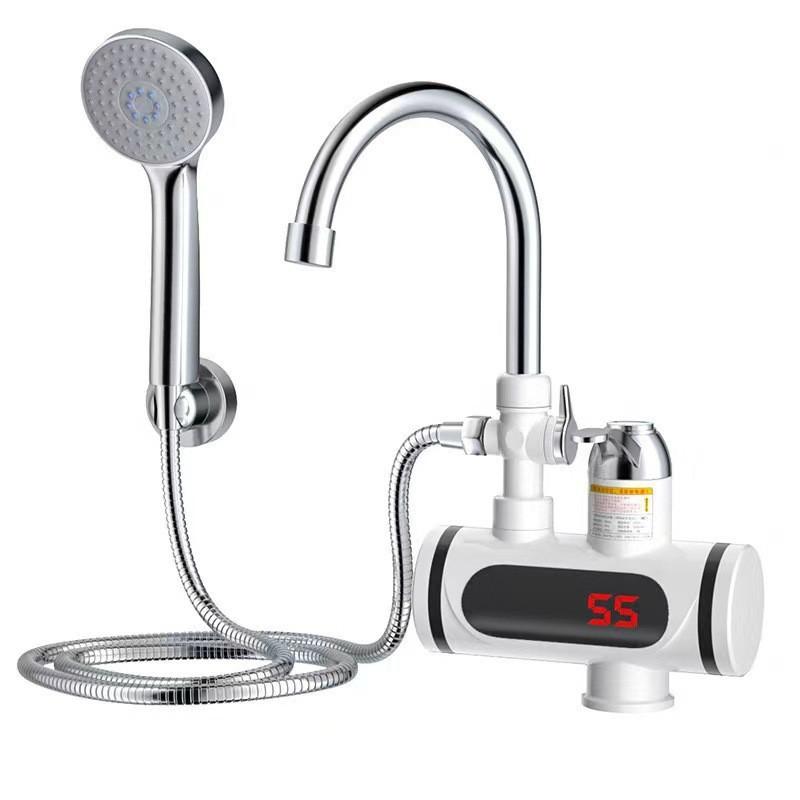 3000W HS07 instant hot water tap with 360° swivel spout and LED digital display for kitchen