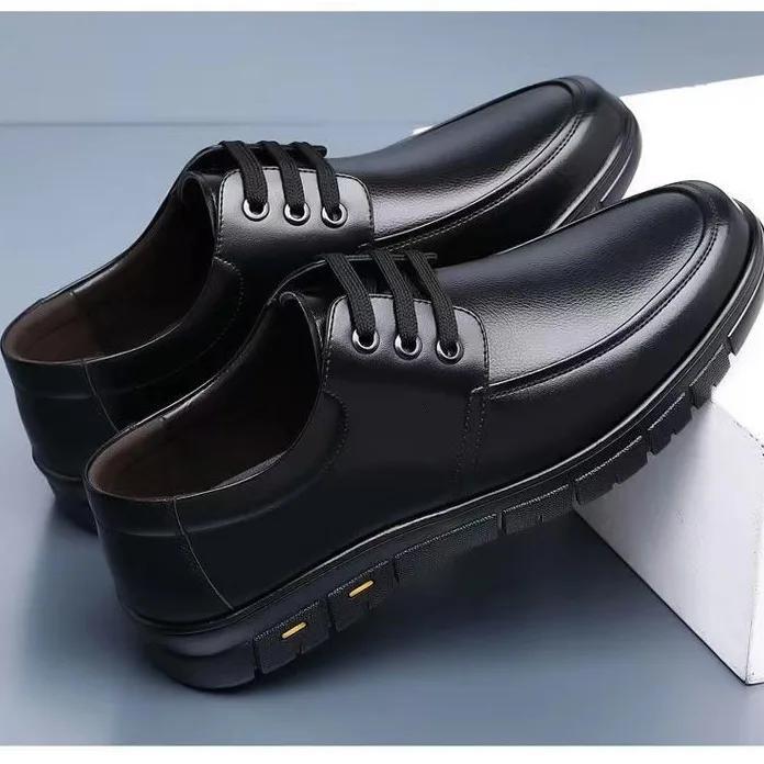 New British Style Fashionable Versatile Business Casual Shoes with Soft Soles for Work and Office Men's Formal Leather Shoes