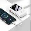 Baseus Qpow Digital Display Powerbank Z Szybkim Ładowaniem 20000Mah 22,5W Qc/Pd/Scp/Fcp Z Wbudowanym Kablem Usb-C Biały