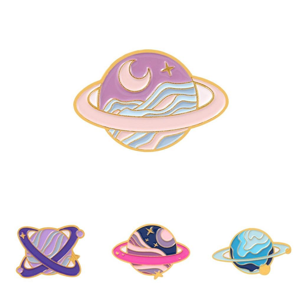 High-quality Alloy Colorful Planet Brooch Cosmic Star Pin For Fashion Lovers
