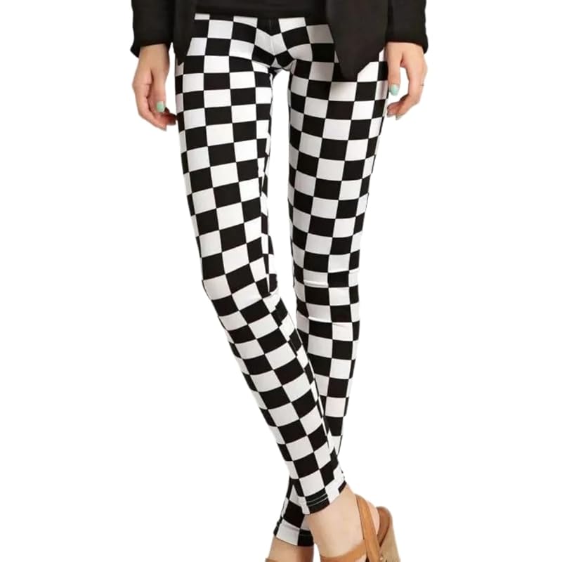 

[Plus Nao] plusnao leggings pants Legging bread Nine-quarter length ladies bottoms waist elastic Ankle length long pants slim line Patterned item