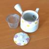 Stylish stainless steel teapot with tea made in Arita ware built-in strainer, Japan, style, "Urara" U-type teapot, 400ml.