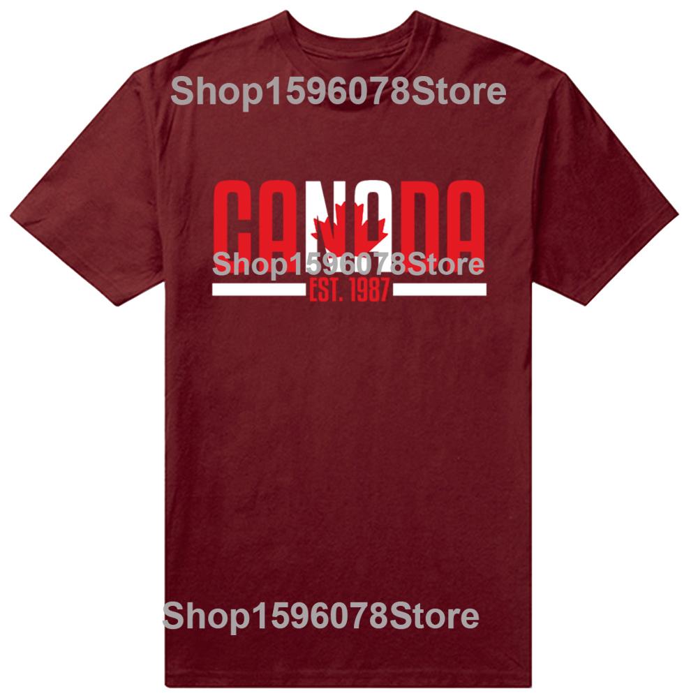 Funny Canada Maple Leaf Heartbeat T Shirts Cotton Streetwear Short Sleeve Gifts Mens Fashion Casual Loose Canadian T Shirt