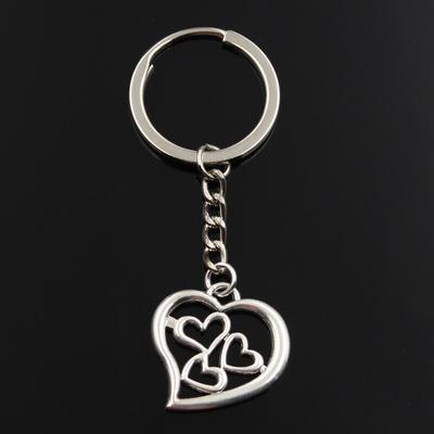 Porte-clés tendance 28 x 27 mm, pendentif en forme de cœur creux, bijoux pour hommes, porte-clés de voiture, porte-anneau, souvenir pour cadeau