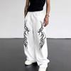 Y2K Gothic Lace-up Wide Leg Sweatpants: Unisex, Loose & Slimming