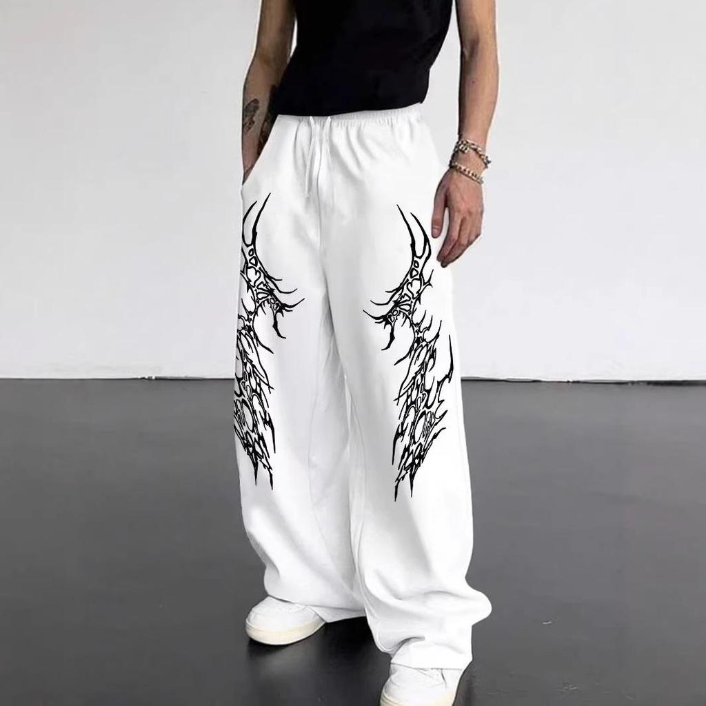 Y2K Gothic Lace-up Wide Leg Sweatpants: Unisex, Loose & Slimming