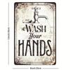 Vintage Style 1920s Hand Wash Metal Wall Art Sign Retro 2D Flat 8x12 Inch Bathroom Kitchen Decor