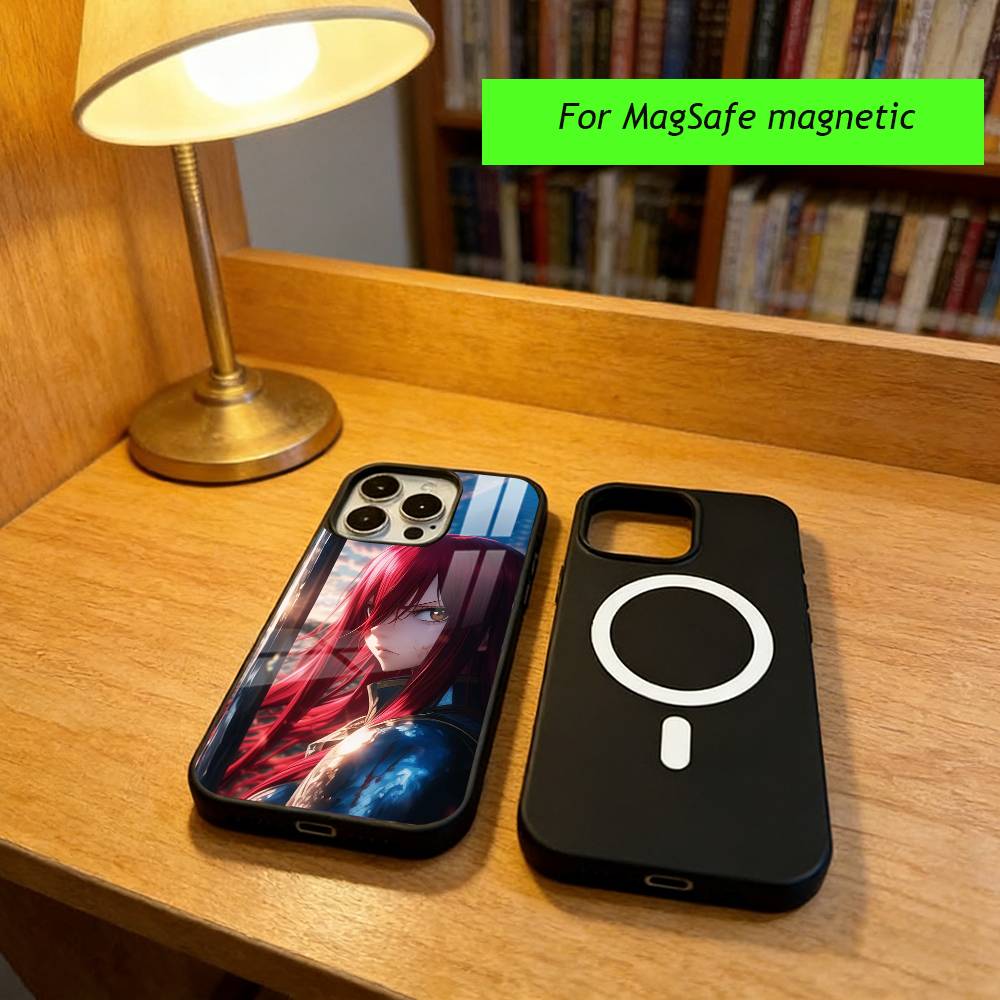 Anime F-Fairy Tail E-Erza Scarlet Phone Case For iPhone17,16,15,14,13,12,11 Plus,Pro Magnetic with Magsafe Wireless Charging iPhone11PROMAX