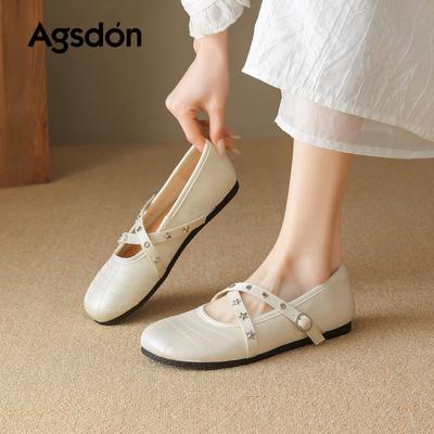 Mary Jane Shoes New Spring Cross Belt Flat Single Shoes Gentle Wind Not Tired Feet