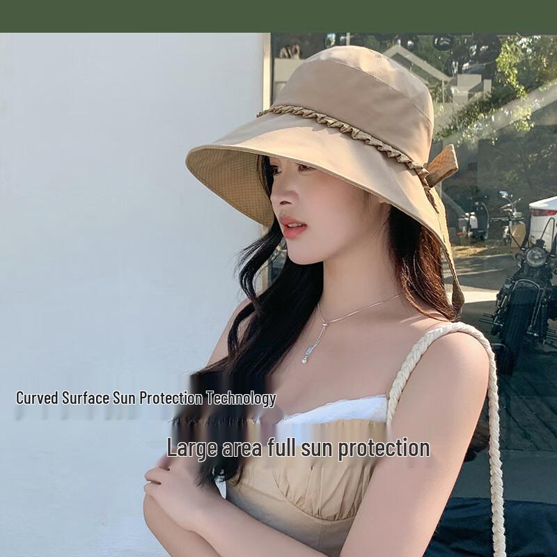 XIN SHENG XIANG Women's Wide-Brim Sun Protection Fisherman Hat