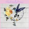 Floral Iron Art Bird Pattern Wall Decoration Round Panel Living Room Ornaments