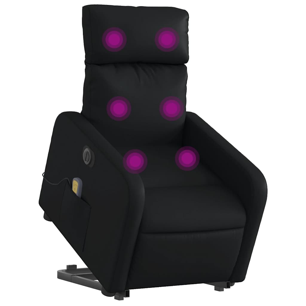 Vidaxl Reclining Lift Chair with Massage, Electric, Black