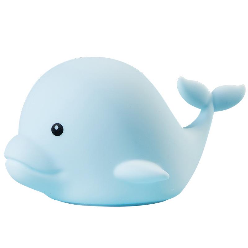 Seven-Color USB Rechargeable Dolphin LED Night Light - Silicone Cartoon Atmosphere Lamp