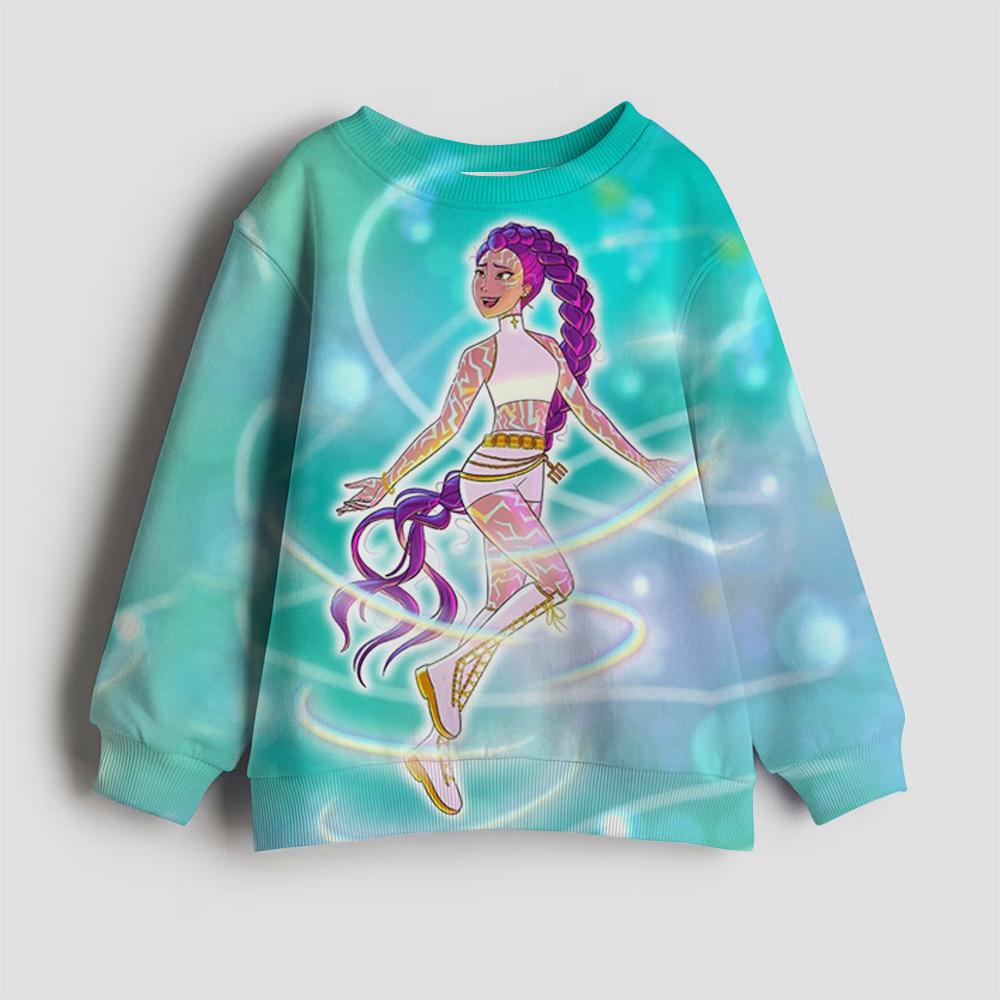 Kpop Demon Hunter Girls Sweatshirt Rumi Mira Zoey Cute Hoodies Kids Spring Autumn Pullover Children Long Sleeves Clothes Gift