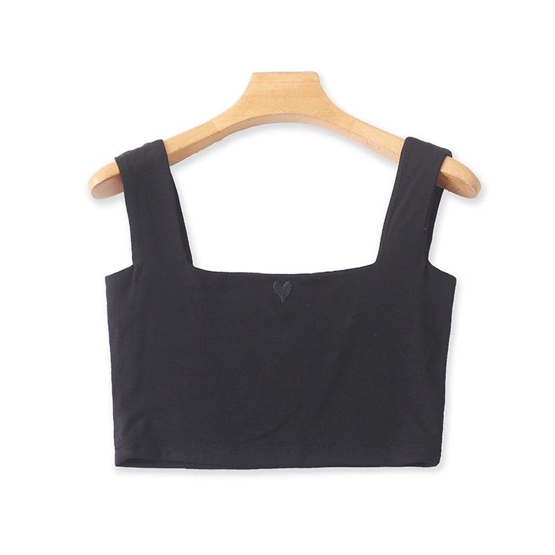 4473 Knitting Vest Summer Pullover Cotton Silm Slim Looking Midriff Outfit Pure Color Tube-Top Beauty Back Shirt Women's Clothing Export