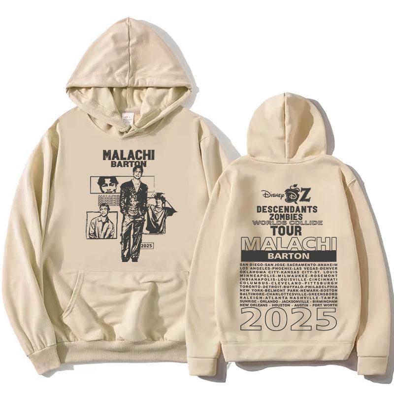 Actor Malachi Barton Hoodies Zombies Worlds Collide Tour 2025 Sweatshirts Fashion Unisex Streetwear Long Sleeve Women Pullovers