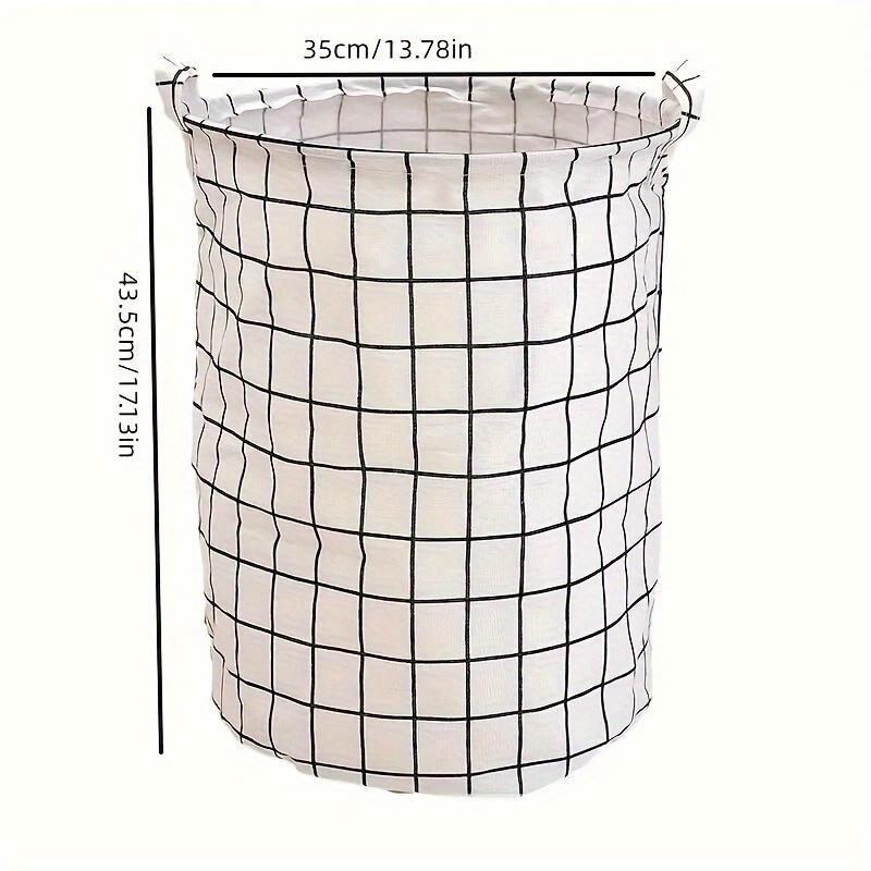 Household Dirty Clothes Basket, Toy Storage Bucket, Grid Fabric Large Foldable Waterproof Storage Basket
