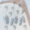 20pcs 3D Silver French Bow Metal Nail Charms Alloy Lace Ribbon Manicure Decoration Nail Art Accessories