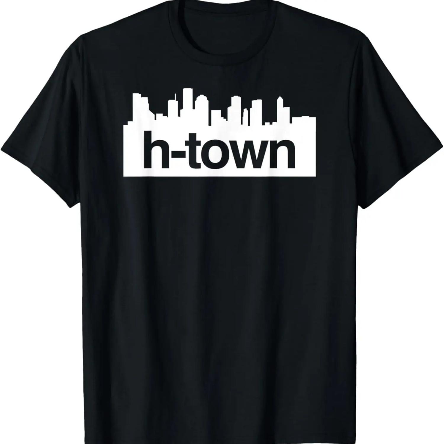 

H-Town Houston Texas Skyline Shirt Men Women Youth Gift T-Shirt S чёрный