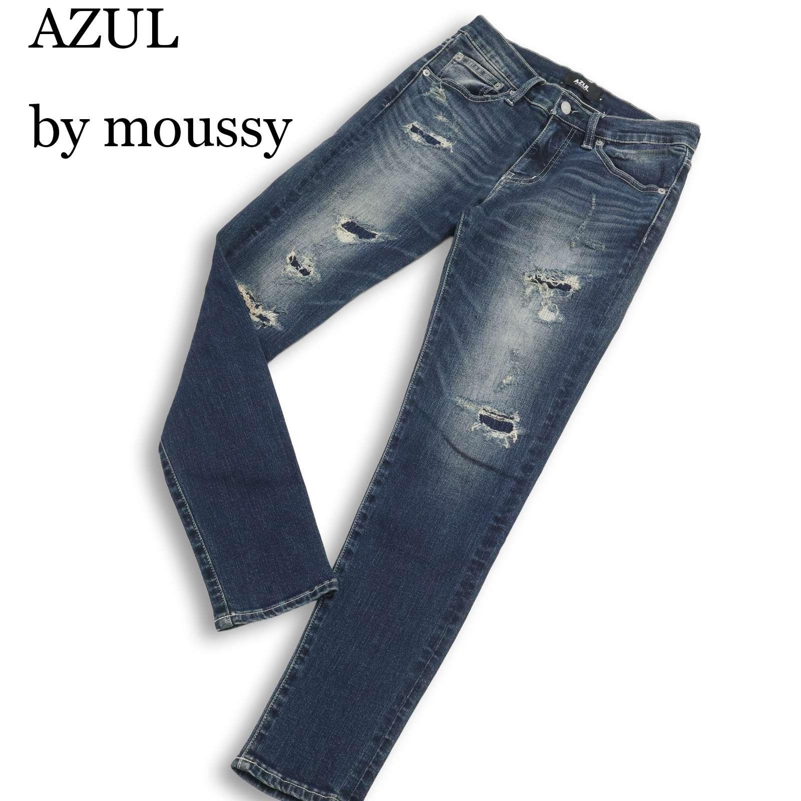 AZUL by moussy All year round Distressed skinny stretch denim pants Jeans Sz.S Men s