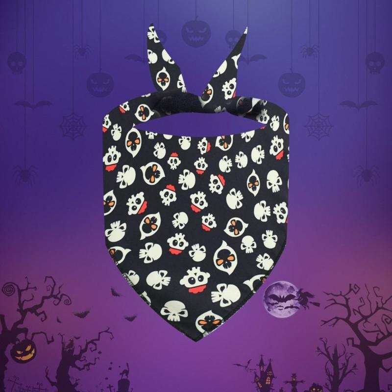 4lots Halloweens Triangular Scarf Permeable Pet Neckerchief Dog Triangles Bib for Dogs Regulable Neck