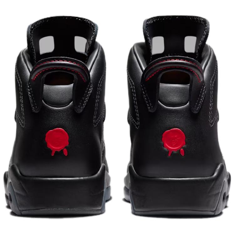 Jordan Air Jordan 6 Slip Resistant Abrasion Resistant Mid top Vintage Basketball Shoes Unisex Black II6558-001
