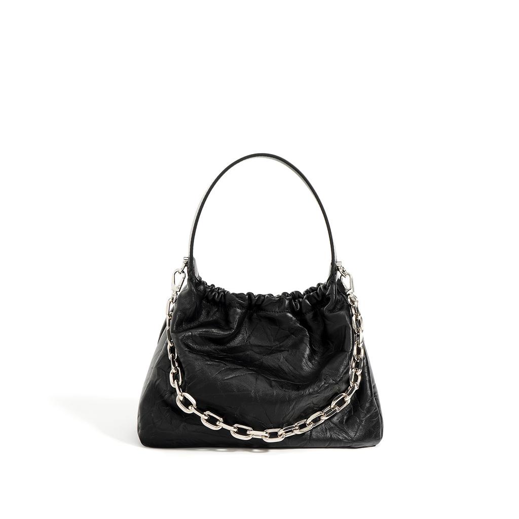 Damen Neue High-End-Sense Großvolumige Pendler Vielseitige Plissierte Wolkentasche Modekette