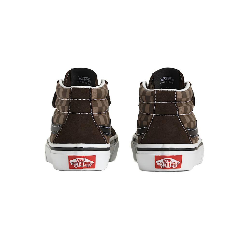 Vans Sk8 Mid V Checkerboard Shoe Comfortable Versatile Fashion Trendy Mid-Top Kids Skate Shoes Kids sneaker VN000CZ7BRO