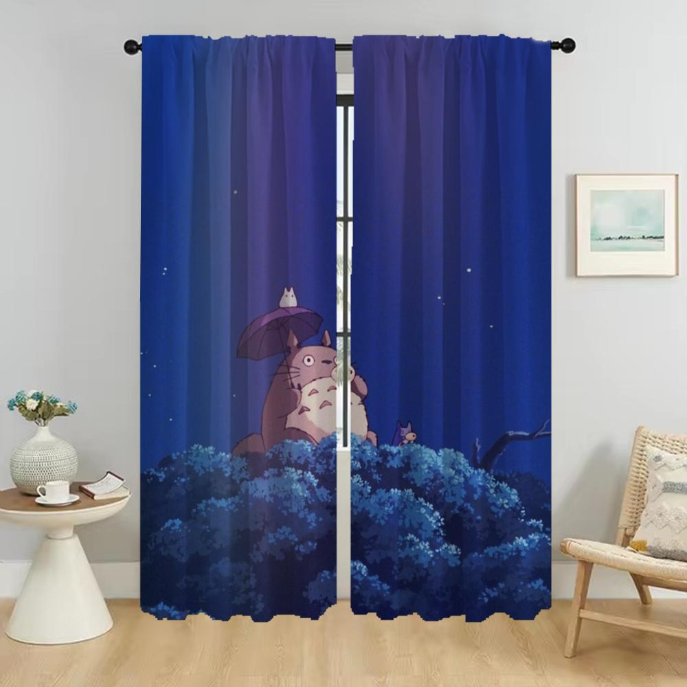 

TOTOROS Blackout Curtains for Living Room Home Interior Curtains 2 Pieces Tulle for Bedroom Partition Window Curtain Shades W50xH70cmx2pcs-CL