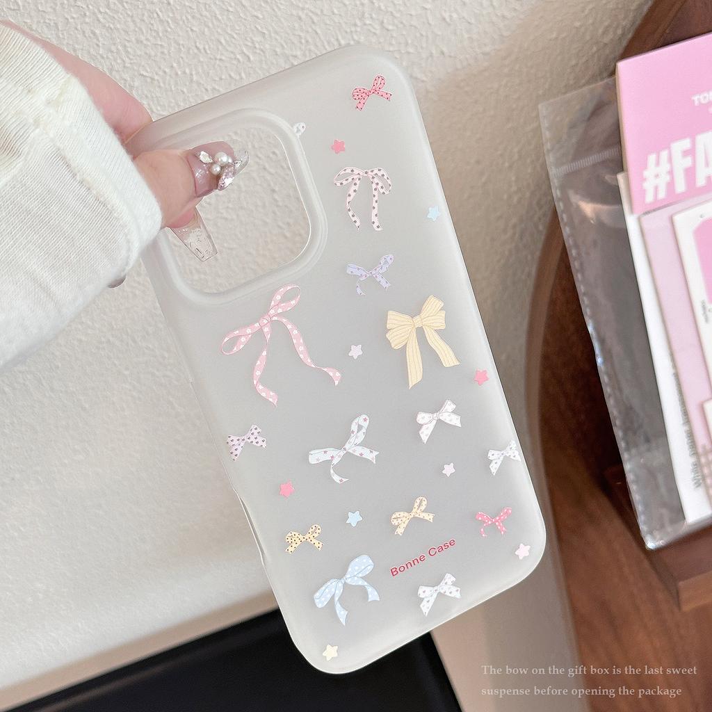 Sweet girl bow for apple 16 mobile phone case iphone17promax lanyard 14 silicone 13 soft 11