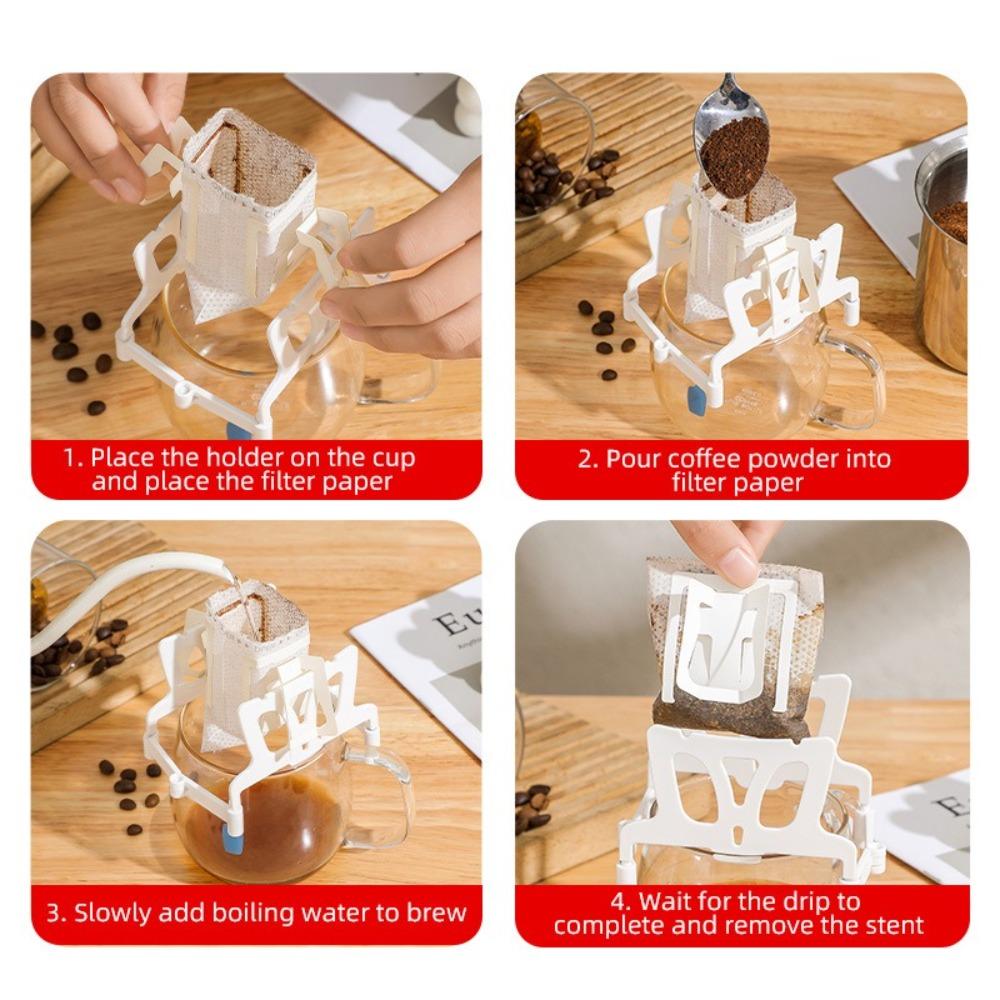 Lightweight Tea Filters Dripper Baskets Foldable Coffee Ear Drip Filter Paper Bag Shelf Coffeeware