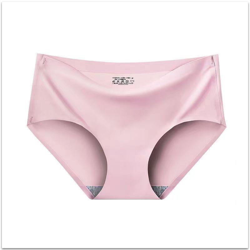 810 Damen Atmungsaktive Nahtlose Unterwäsche aus Eisseide mit Baumwollzwickel, Sexy Mid-Rise Triangle-Stil