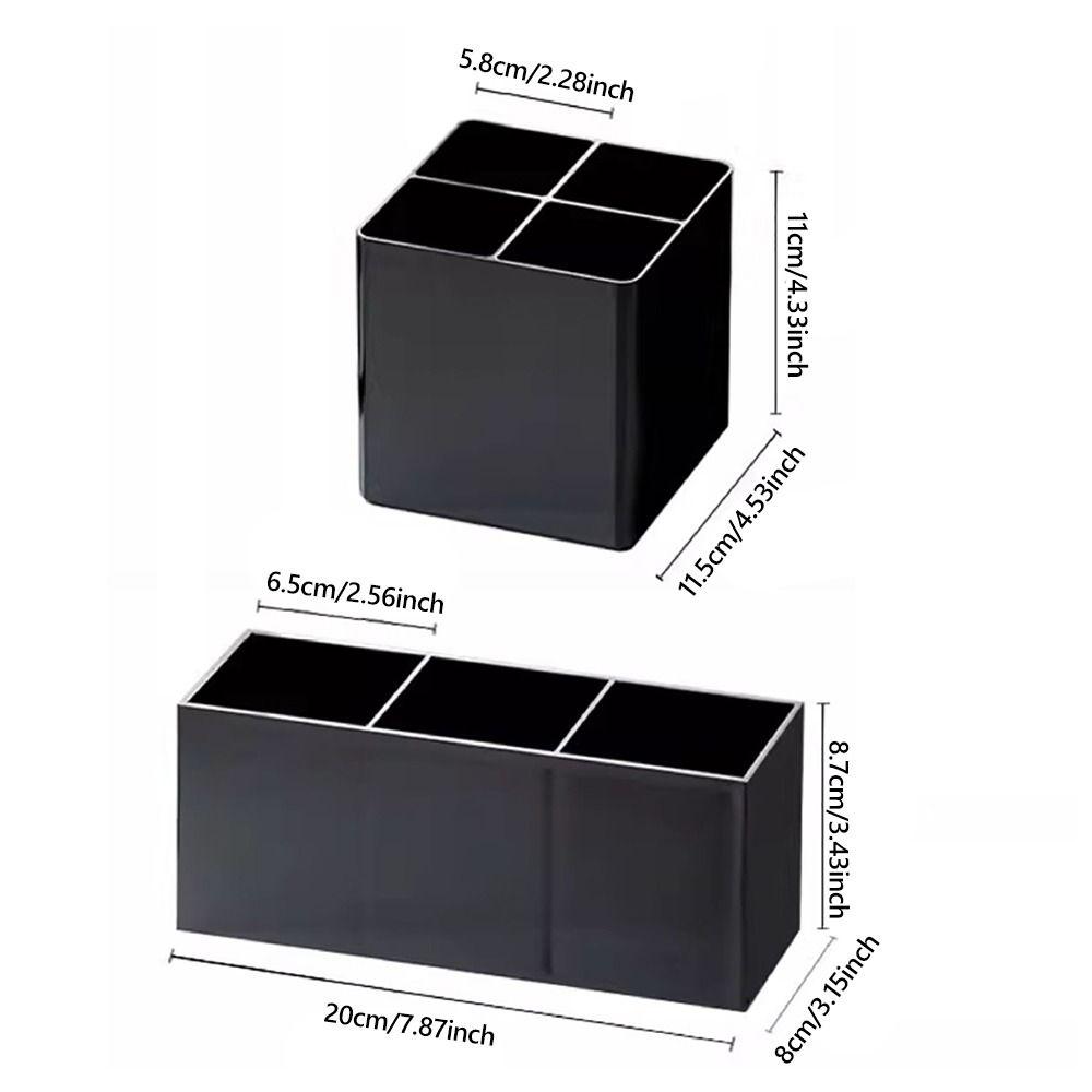 Black Pen Holder Plastic Pen Container Multi-functional Makeup Brush Holder  School Office