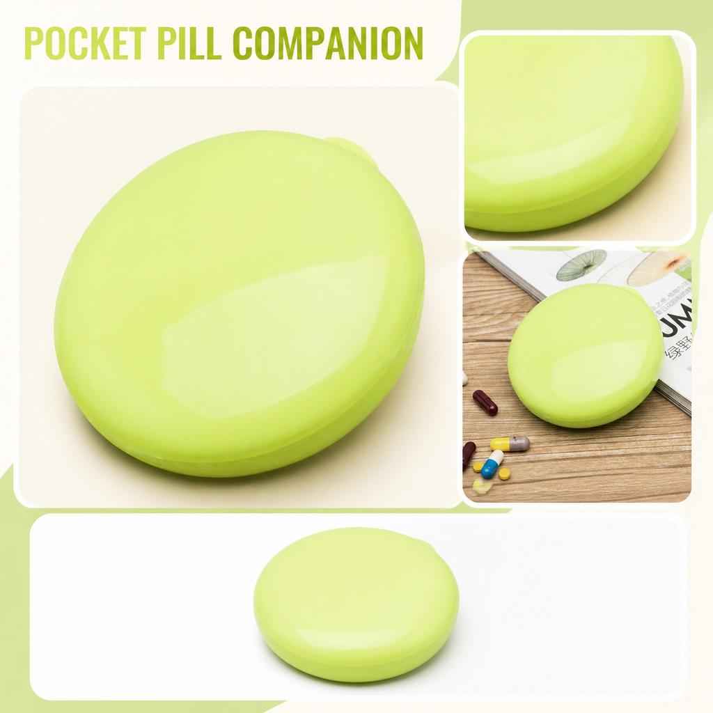 Round Rotating Plastic Pill Organizer Seven Compartment Portable Storage Case for Medication Supplement Travel Use