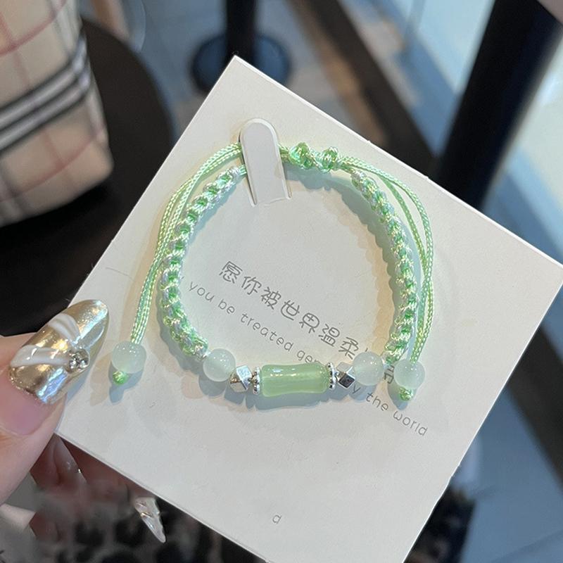 

1/2 шт., китайский стиль, ручная работа, плетеный бамбуковый браслет с цветком сливы для пары, браслет с подвесками для дружбы, ювелирные изделия, аксессуары, подарки