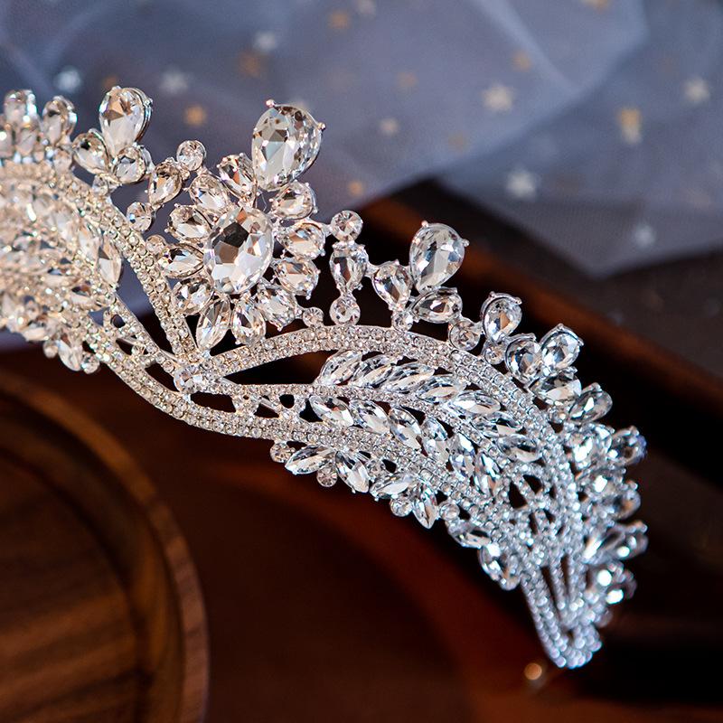 Elegant Bridal Headgear Wedding Dress Wearing Super Shiny Crown Headgear Wedding Luxury Full Crystal Wedding Accessories