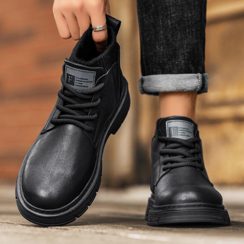 Motorcycle Outdoor Work Hiking Leather Luxury Designer Mens Boots Casual Ankle Winter Shoes Cowboy Chelsea Combat Tactical