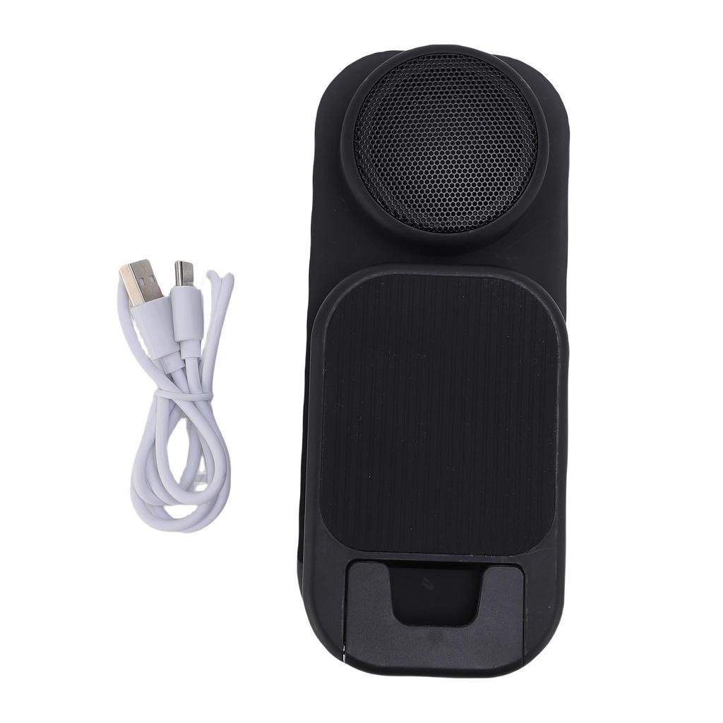 Suport pentru telefon mobil cu difuzor Bluetooth wireless, suport pentru telefon cu sunet HD, pliabil pentru uz casnic, alb