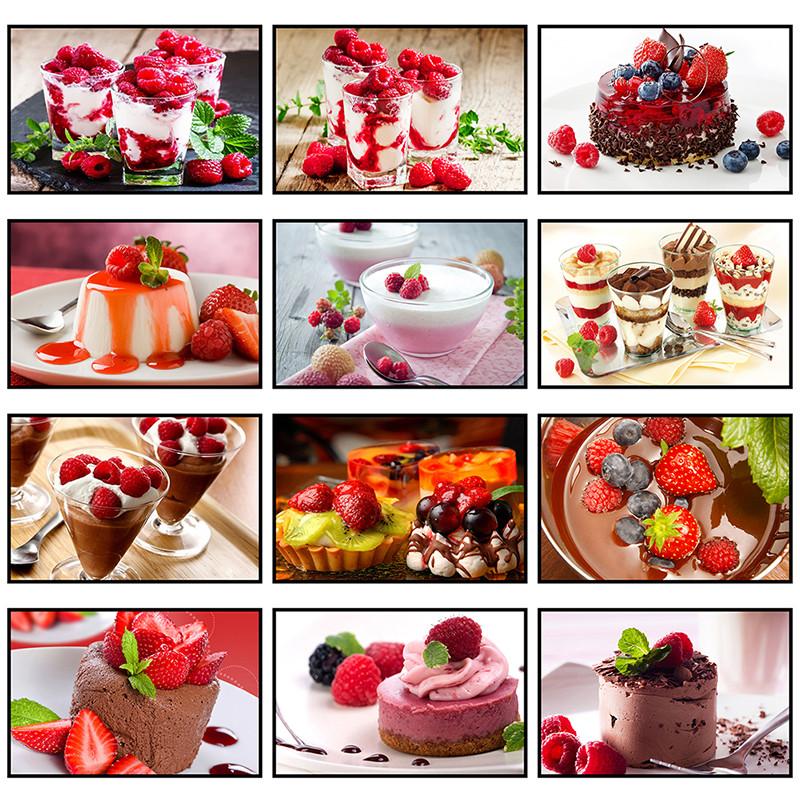 Strawberry Ice Cream Themed Decorative Painting Picture Cakery Decor Restaurant Dessert Shop Decoration Canvas Printing