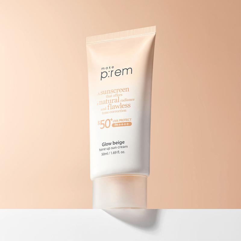 [make p:rem] Glow Beige Tone Up Sun Cream SPF 50+ PA++++ 50ml
