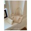 Borsa tote in trama tessuta di grande capacità, borsa a doppio strato casual e alla moda per il pendolarismo, elegante borsa a spalla singola