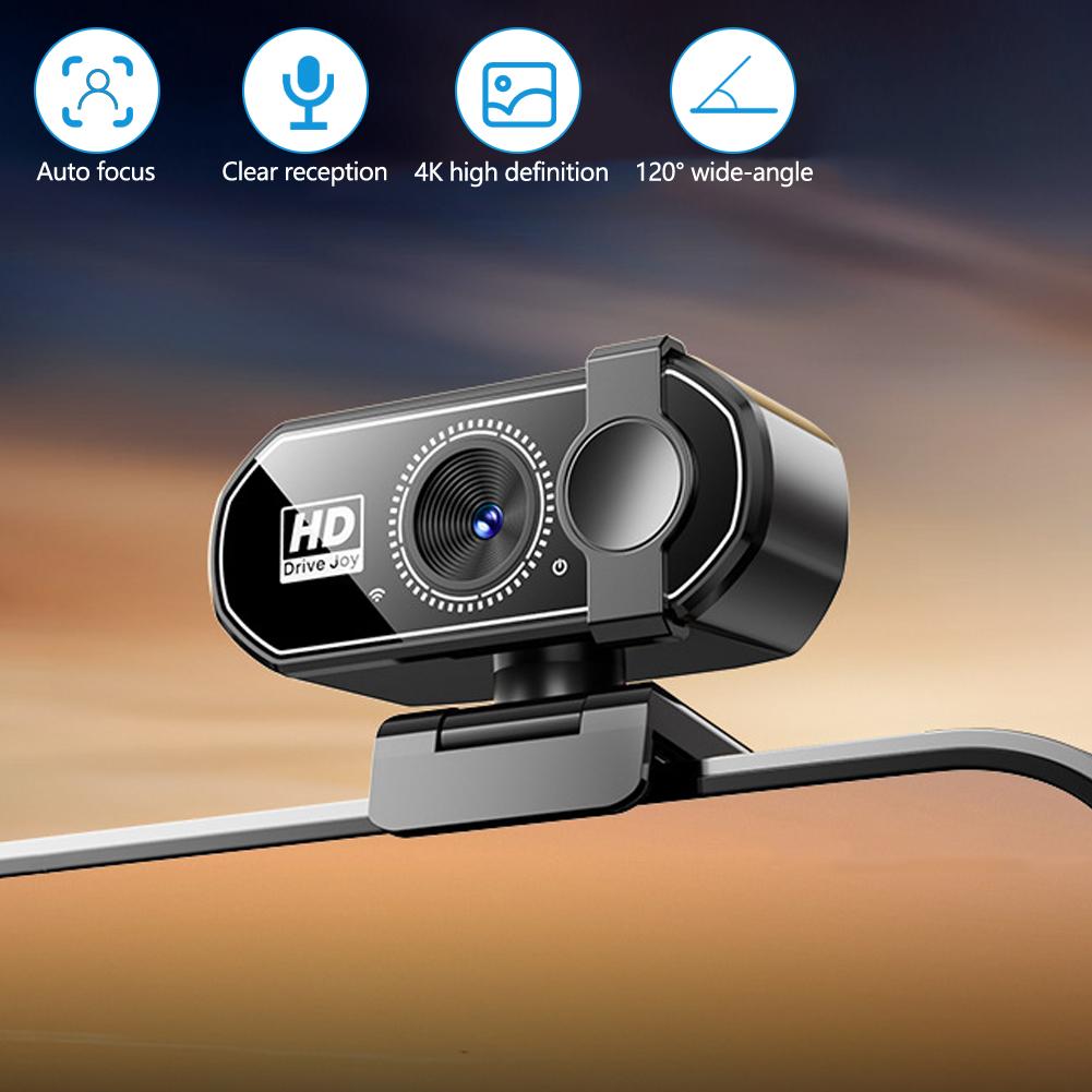 USB Plug & Play 1080P/2K/4K HD Webcam for Laptop & Desktop Auto-Focus Streaming Camera for Online Classes/Live Video