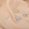 Hollow Double Circles Round Twist Knot Crystal Full Rhinestone Stud Earring for Women Temperament Wedding  Zircon Girl Gift