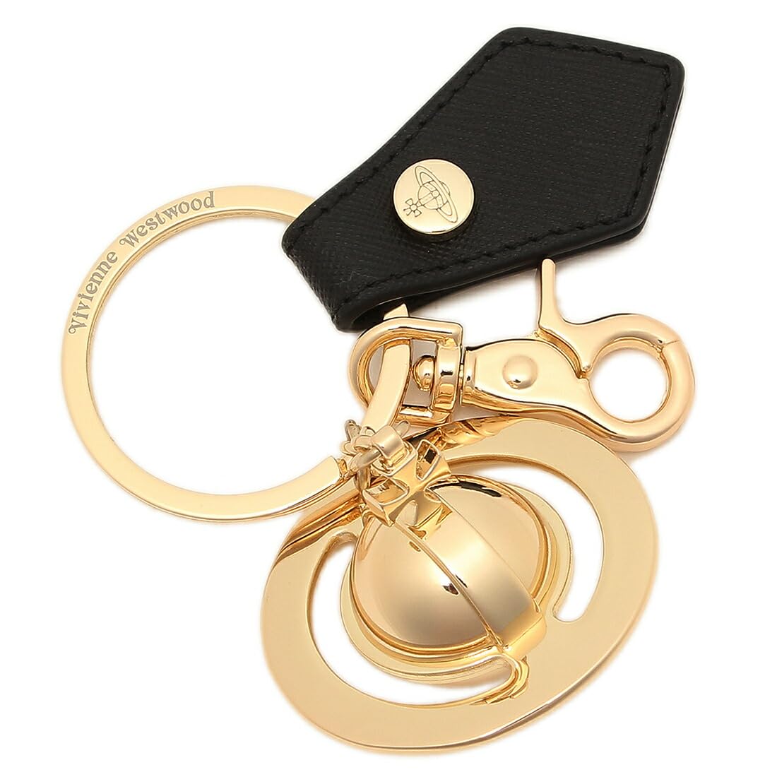 

Vivienne Westwood Saffiano Orb 82030078 OM0009 N401 Keychain, Black, Women s, [Used]