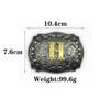 Western Cowboy Zinc Alloy Buckle Cowhide Patterned Elastic Belt for Men - Retro Knight Style