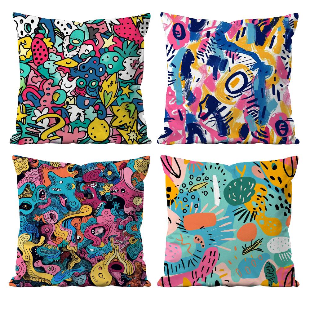Cute graffiti Pillow Case null