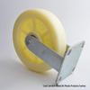 Industrial Nylon Flatbed Double Brake Swivel Caster Wheel with Ball Bearings