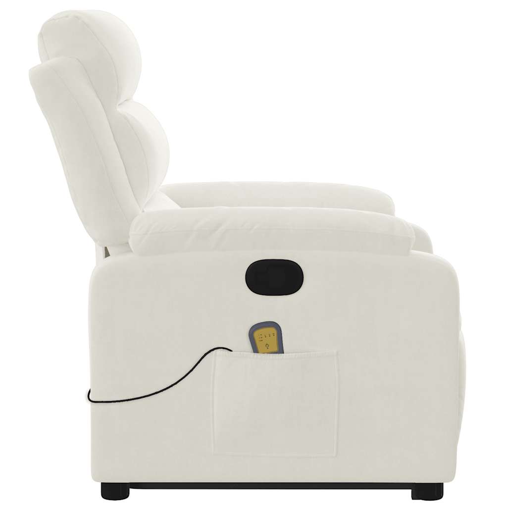Recliner Chair with Lift Assist Cream Velvet
