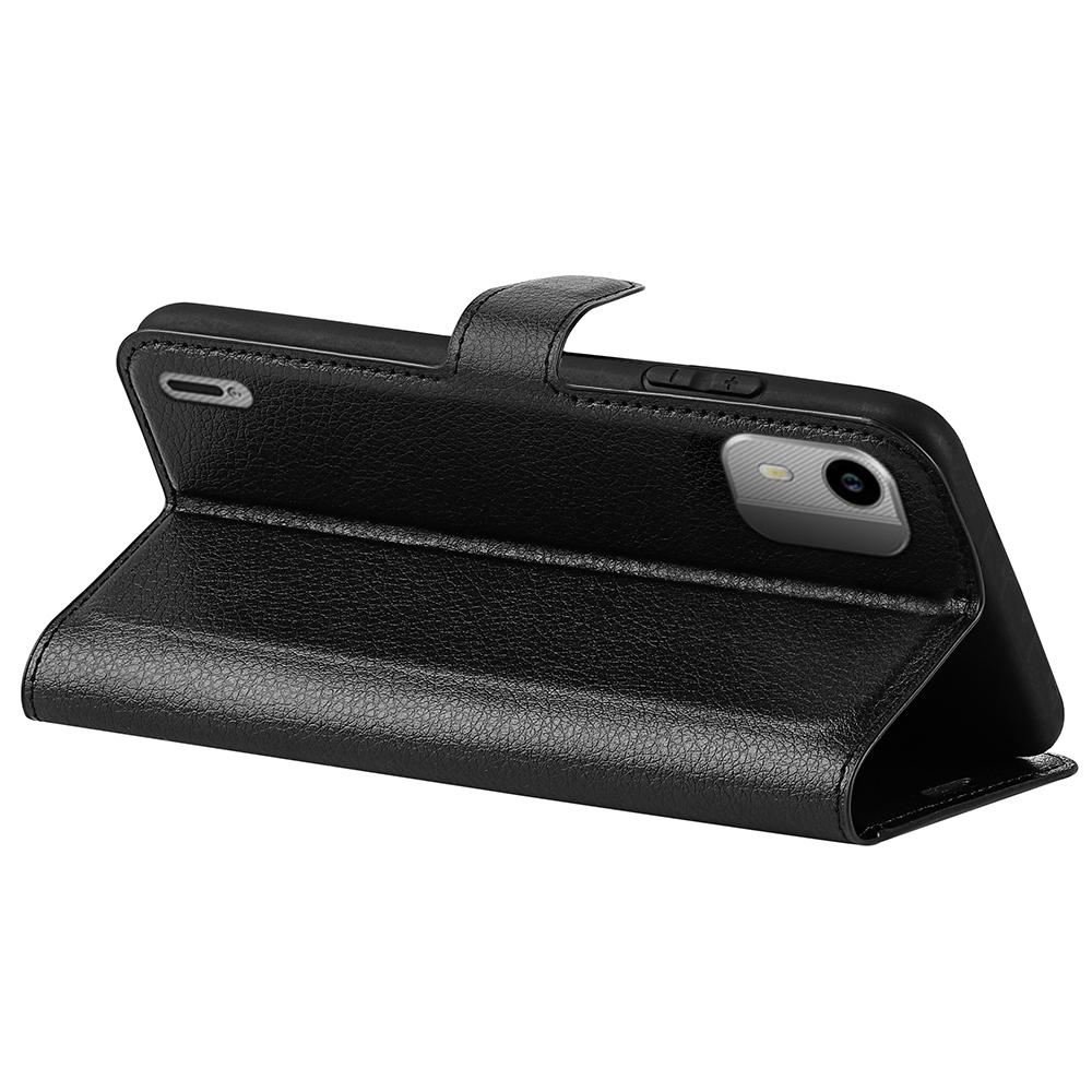 For Nokia C12 4G/C12 Pro/C12 Plus Wallet Litchi Texture Phone Case Anti-Scratch Stand PU Leather Protective Cover