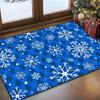 Christmas Area Rug Rugs Soft Washable Rug for Bedroom, Non Slip Snowflake Xmas Throw Rugs Winter Checkered Christmas Carpet for